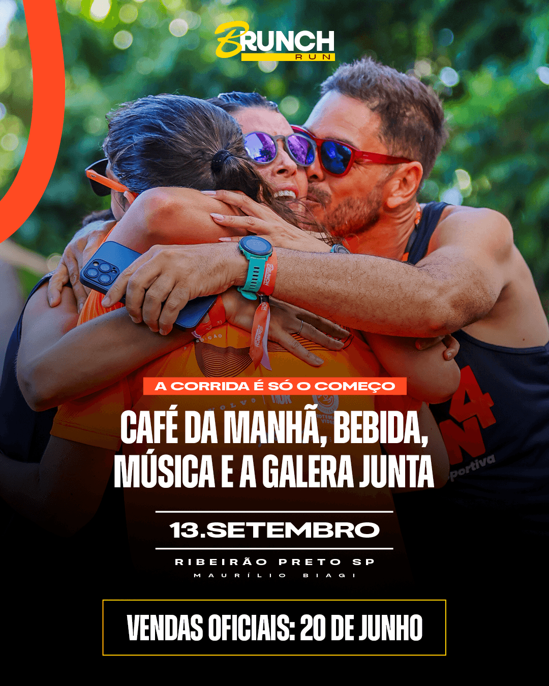 A corrida e so o comeco — cafe, bebida, musica e galera junta